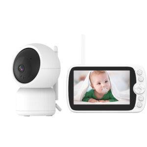 4.3 Inch LCD Screen Video Baby Monitor with Infrared Night Vision, Temperature Display, Two Way Audio and VOX Mode, 660ft Range