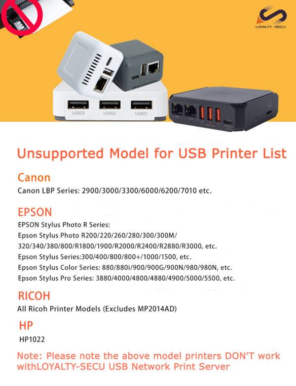 3 USB Ports Wireless WiFi Bluetooth Network Print Server for Multiple USB Printers Printing via Network - Image 11