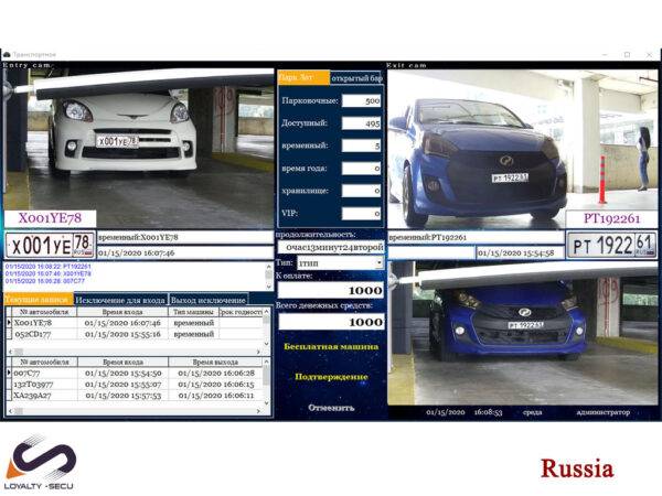 License plates recognition and read solution in Russia LOYALTY-SECU